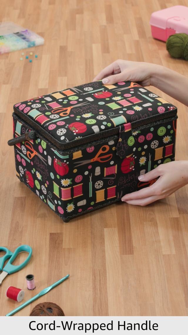 Amazon.com: Dritz Large Sewing Basket, Black Sewing Notions